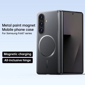 센터 축 보호 접이식 힌지 자석 메탈 페인트 렌즈 폰 케이스 삼성 호환 갤럭시 호환 Z 폴드7 6 5 4용