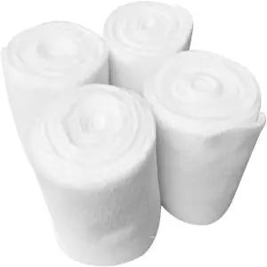 필리판 4롤 흰색 두꺼운 플리스 말 다리 랩 붕대 부츠 보호 전문 승마 장비 지원