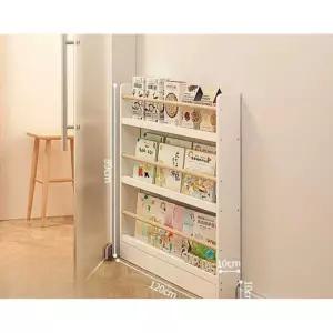 문뒤 책장 틈새 수납 조립식 원목 슬림 초슬림 선반