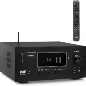 Pyle 1000W 블루투스 홈 시어터 수신기 4K 울트라 HD 3D 비디오 및 블루레이 패스스루 지원