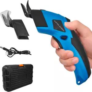 Kadnfrayfr 무선 전기 가위 2날 가정용 크래프트용 천 판지 플라스틱 얼티밋 절삭 공구용 원단 커터