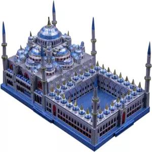 마이크로월드 3D 메탈 퍼즐 튀르키예 블루 모스크 건축 모델 키트 DIY 빌딩 16세 이상용 브레인 티저 술탄