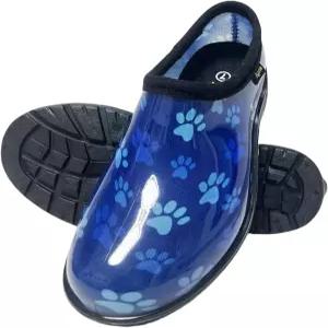 여성용 Kprm 플랫 가든 슈즈 방수 슬립온 고무 레인 가드닝 클로그 컴포트 깔창 포함