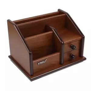 필기구정리함 필통 수납 서랍 가정용 나무 연필꽂이 홀더 귀여운 사무실 제품 탁상 명함 상자 펜