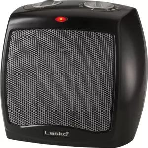 Lasko CD09250 세라믹 조절식 온도 조절기 테이블 또는 책상 아래 히터 높이 9인치 검은색