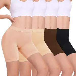 HBselect 면 박서 반바지 속옷 보이 팬티 안티 샤핑 요가 바이크 4팩정규 플러스 사이즈
