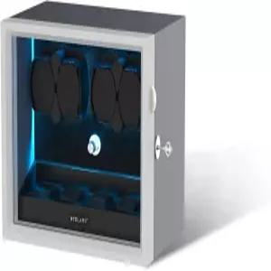 XTELARY 잠금식 자동 시계 와인더 4/6/8/12 보관 4가지 회전 모드 조용한 모터 백라이트