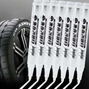 10개/박스 화이트 마커 펜 2.0mm 유성 방수 DIY 속건 점보 페인트 타이어 마킹 아트 드로잉용