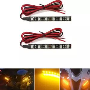 NBWDY 유니버설 2pc 4인치 오토바이 LED 턴 시그널 라이트 앰버 스트립 바 자동차 스쿠터 ATV UTV 골프