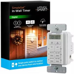 마이터치스마트 벽면 디지털 타이머 4개의 프로그래밍 가능한 켜기/끄기 버튼 2개의 간편한 24시간 일일