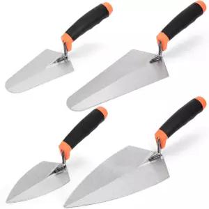 YIMITEE 4팩 6인치 석조 수공구 세트 고무 그립이 있는 포인팅 트롤 탄소강 벽돌 콘크리트 시멘트 석고