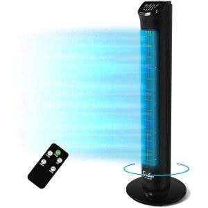 리모컨과 3단 속도 3모드 오피스용 진동 블랙 타워 실내 디럭스 전기 저소음 침실용 선풍기 심플 32인치 블레이드리스