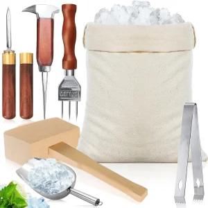 스 픽 7종 세트 - 나무 손잡이가 달린 스테인리스 스틸 치퍼 티 나이프 부서진 루이스 백 카빙 주방 도구