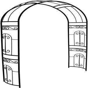 SCENDOR 메탈 퍼골라아버 95.3인치 높이 x 45인치 W 가든 웨딩 아치 커브드 내구성 있는 언 트렐리스