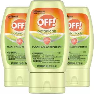 꺼짐! 식물성 방충 로션 3팩 벌레 및 모기 퇴치제 4온스