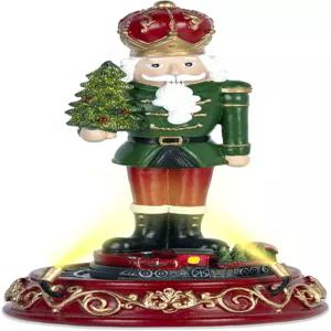 innodept12 호두까기 인형 및 롤링 트레인 수집품 - LED 조명과 음악이 있는 크리스마스 피규어 배터리