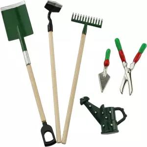 테그 미니어처 인형의 집 정원 도구 6PCS 미니 작업 액세서리