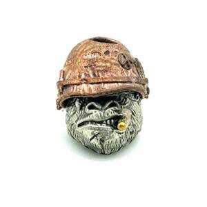 흰색 황동 구리 원숭이 칼 비즈 EDC Paracord 도구 해골 매는 밧줄 펜던트 열쇠 고리 지퍼  DIY 액세서리