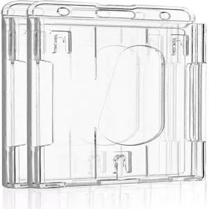 사무실 신분증 신용카드 운전면허증 및 패스를 위한 엄지 슬롯 하드 투명 PC 케이스 프로텍터가 있는