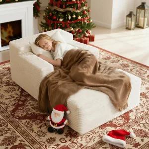 45인치 체이스 라운지 의자 실내 코듀로이 업홀스터드 뼈 없는 소파 침대 깊은 좌석 독서 거실 침실