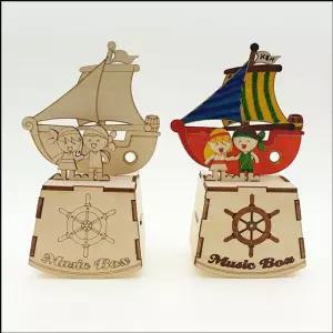 BS DIY 꾸미기 오르골(요트와 소년소녀) 뮤직박스