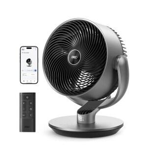 침실용 DREO 16인치 25DB 진동 스마트 속도 제어 있는 선풍기 120 HAF004S 조용한 DC 오버사이즈 실버 9가지 WIFI 120 리모컨이 모드 ALEXA 6가지 WORKS 타이머 DR GOOGLE 12시간 음성