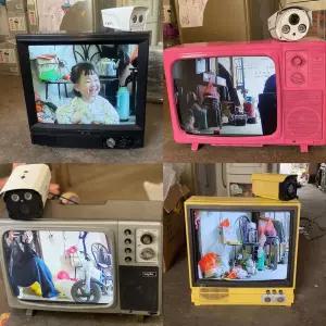 옛날 TV 소품 레트로 오래된 텔레비전 빈티지 초소형