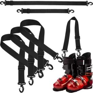 스카이티 4피스 스키 부츠 캐리어 스트랩 조절 가능 스노보드 어깨 슬링 목줄 스 스케이트 겨울 기어