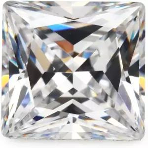 장위안지엠 5A 사각형 프린세스 컷 화이트 큐빅 지르코니아 스톤 루즈 CZ 합성 보석 제작