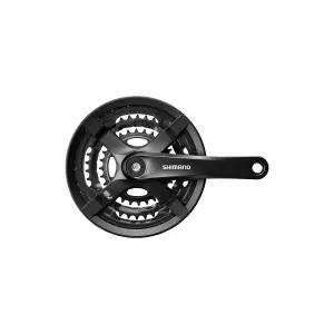 시마노 투어니 TY501 6 /7 /8스피드 175mm 24 /34 /42t 사각 크랭크셋 체인가드 블랙