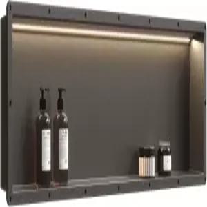 유니그린 LED 라이트 샤워 틈새 14인치 X50인치 삽입 타일 준비 완료 욕실 수납용 오목한 벽 선반 캔 DIY