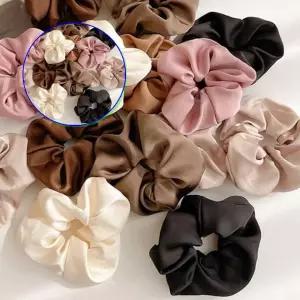 쌍문상회 우아한 진주헤어밴드 새틴슈슈 곱창머리끈 데일리