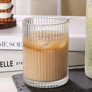 세로줄 투명 유리컵 물잔 칵테일 아이스잔 250ml 6개 유리컵