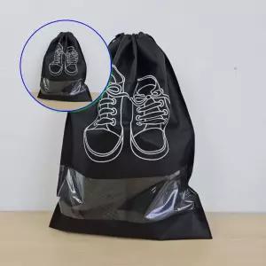 쌍문상회 가벼운 신발파우치 여행용 수납가방 조리개 투명창