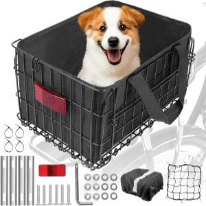 TWINDLE 헤비 듀티 대형 전기 자전거 바구니 후면 접이식 방수 강철 화물 /탈부착 가능한 옥스포드 라이너