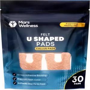 발용 Mars Wellness U자형 캘러스 패드 두께 1/4인치 살색 접착식 뒷면이 있는 30팩 리무버 쿠션