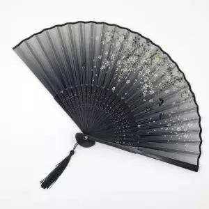 선술집 일본 접이식 수채화부채(블랙 나비)