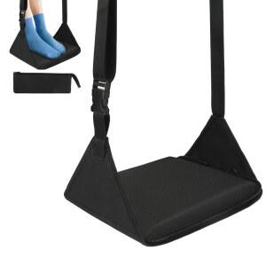 비행기 여행용 풋 해먹 메모리 폼이 장착된 업그레이드된 레스트 하드보드 장시간 비행용 휴대용 지퍼 다리