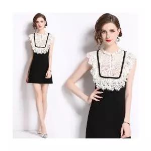 원피스 스커트 여사친 검정 작은 슬림핏 큐빅 레이스 패치 원템1