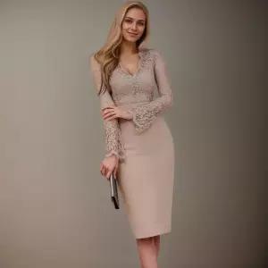 원피스 랩스커트 브이넥 레이스 미디엄 여자원피스 슬림핏 원템1