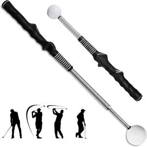 YIHKQDL 골프 스윙 트레이너 및 그립 템포 강도 정확성을 위한 클릭 피드백이 포함된 접이식 트레이닝 보조