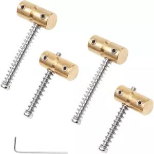 4줄 PB 정밀 베이스 JB 재즈 기타 빈티지 일렉트릭 교체용 언슈이 브라스 브릿지 안장4팩 골든