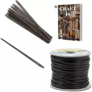 탠디 가죽 2가지 끈끈이 바늘 블랙 임페리얼 레이스 세트 10 1/8인치 x 50야드 튼튼한 실 전자책