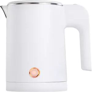 끓는 물을 위한 소형 전기 주전자 스테인리스 스틸 0.6리터 여행용 미니 온수 보일러 히터 더블 월 쿨 터치