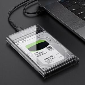 투명 HDD 케이스 SATA to USB 3.0 하드 드라이브 외부 2.5'' 인클로저 지원 UASP  C SSD 디스크 박스용