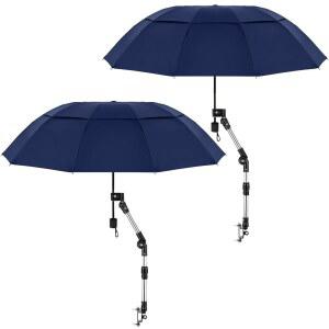 의자용 클라이시 2팩 대형 더블 캐노피 선 우산 사각 튜브 클램프 접이식 휴대용 비치 의자 골프 카트