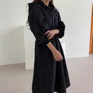 아노락 일체형 후드 롱원피스 바스락 허리스트링