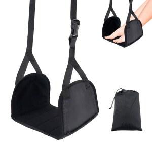 메모리 폼으로 제작된 비행기 여행용 풋 해먹 조절 스트랩이 있는 접힘 방지 레스트 및 휴대용 다리 받침대