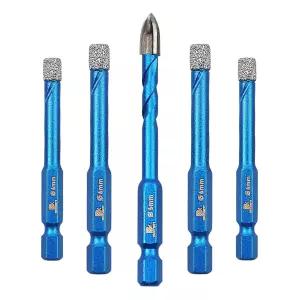 다이아몬드 드릴 비트 도자기 타일 세라믹 스톤 화강암 대리석 헥스 샹크 홀 톱 비트5pcs/팩용 BRSCHNITT