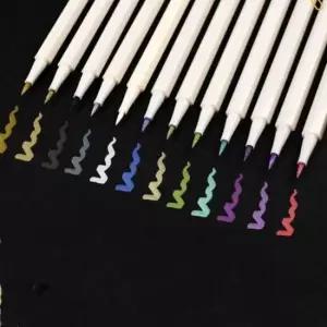 [문구] 펄감 메탈릭 마카펜 펄 아크릴 붓 유리 마커펜 12색